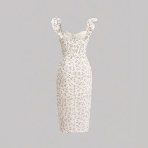 FLORAL RUFFLE STRAP DRESS